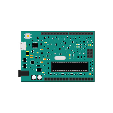 DIY electronic uno board with a microcontroller.のイラスト素材