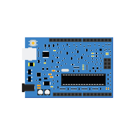DIY electronic uno board with a microcontroller.のイラスト素材