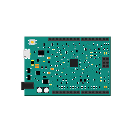 DIY electronic uno board with a microcontroller.のイラスト素材