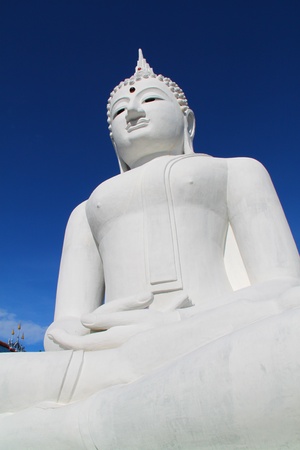 The Big White Buddha in Ubon RatchathaniNortheast of Thailandの写真素材