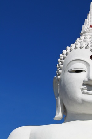 The Big White Buddha in Ubon RatchathaniNortheast of Thailandの写真素材