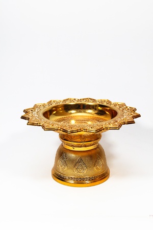 Thai vase flower embroidery on the white backgroundの写真素材