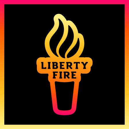 Vector torch icon. Hot flame, power flaming, glow triumph illustration. Liberty fireのイラスト素材