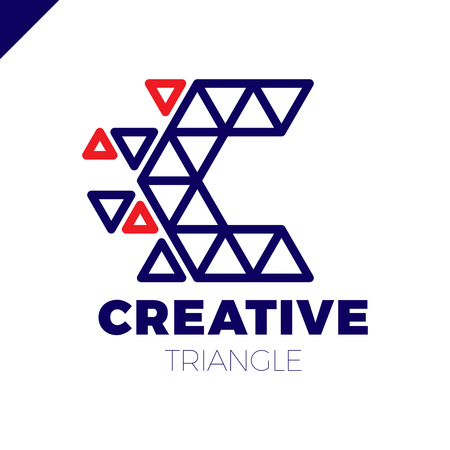 Letter C Creative Triangle Color Logo Design Templateのイラスト素材