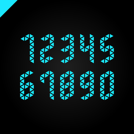 Collection of the isometric sport numbers set with triangle. Vector illustration fontのイラスト素材
