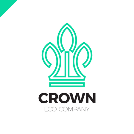 Green Leaves Crown abstract Logo design vector template.
Eco nature Creative Business Logotype concept icon.のイラスト素材