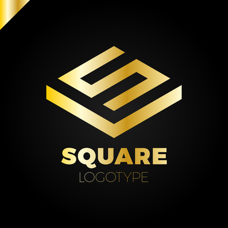 Letter S Square Negative Space Logo Design Elementのイラスト素材