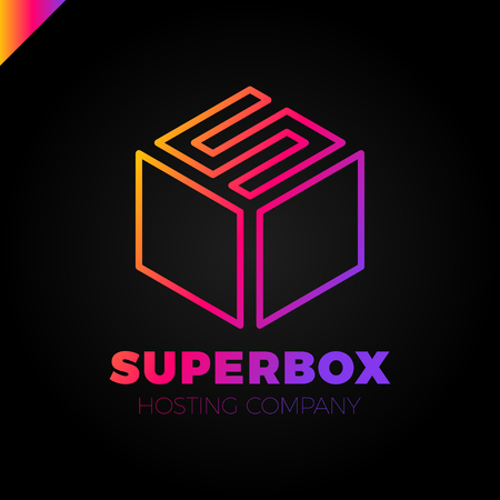 Letter S Square, box or cube Negative Space Logo Design Elementのイラスト素材
