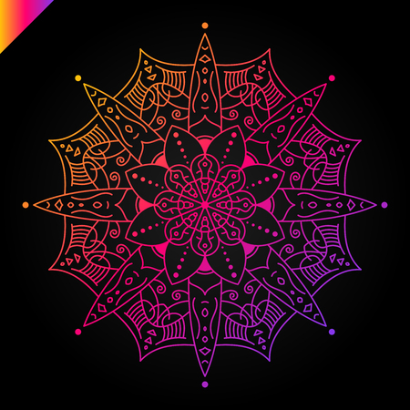 Mandala. Vintage decorative elements. Hand drawn background. Islam, Arabic, Indian, ottoman motifs.のイラスト素材