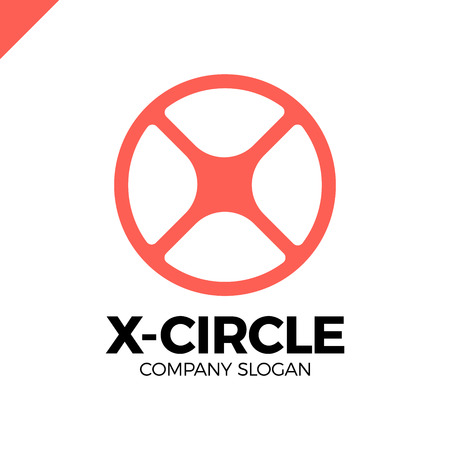 Letter X in Circle O logo. Abstract minimalistic logotype combination ox and xoのイラスト素材