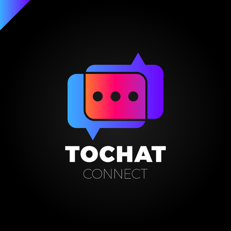 Mini Chat Logo. Bubble and three dotsのイラスト素材