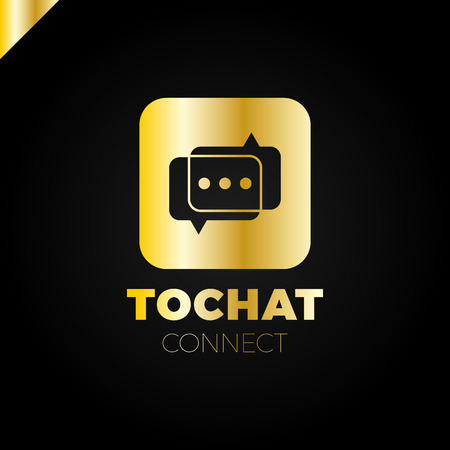 Mini Chat Logo. Bubble and three dotsのイラスト素材