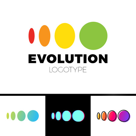 Four symbol from elipse to circle logo evolutionのイラスト素材