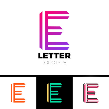 Abstract Letter E logo design template. Line vector symbol. Premium elegant sign mark iconのイラスト素材