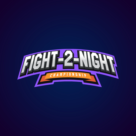 Night fight. Mixed martial arts sport logo on dark background.のイラスト素材