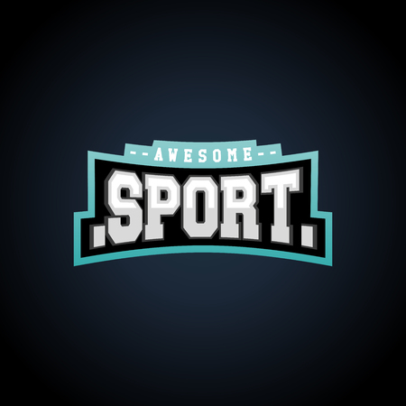 Sport text power full typography, t-shirt graphics, vectors. Awesome sport retro text emblemのイラスト素材