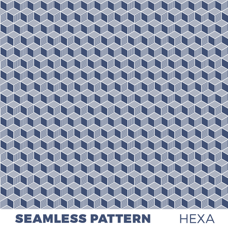 Abstract 3d isometric striped cubes seamless patternのイラスト素材