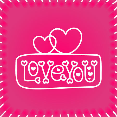 Love you handwritten inspirational quote about love typography lettering design with hand drawnのイラスト素材