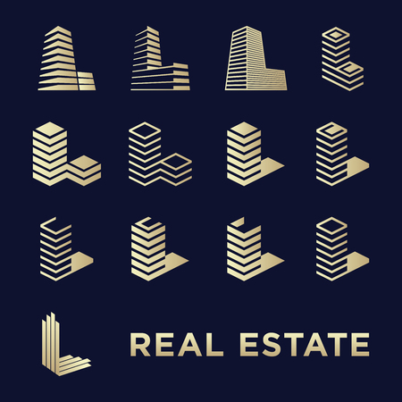 Real Estate Set or Abstract Buildings Set.のイラスト素材