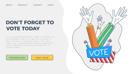 Set of hand draw hands. Voting concept illustration.のイラスト素材