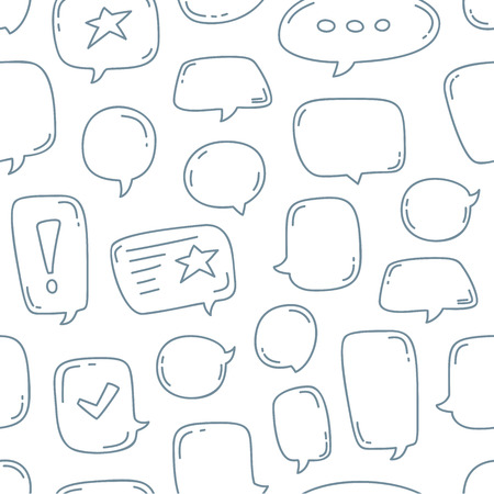 Hand Draw Doodle speech bubbles seamless patternのイラスト素材