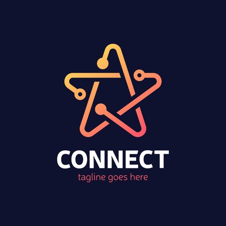 Social media, internet, people connect star network ideaのイラスト素材