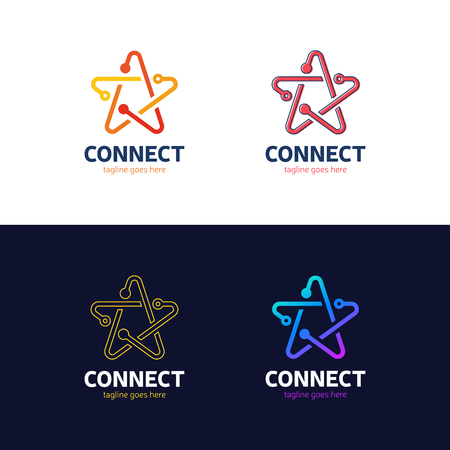 Social media, internet, people connect star tagline network ideaのイラスト素材