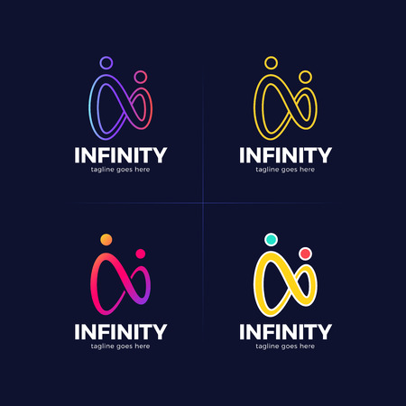 Infinity two man or people tagline design Inspiration.のイラスト素材