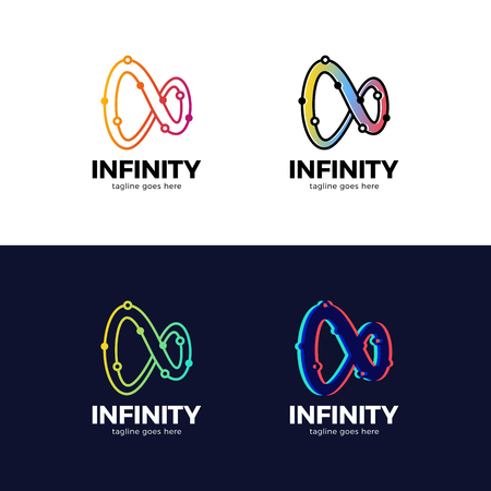 Simple Infinity Technology Network Abstract Tagline design.のイラスト素材