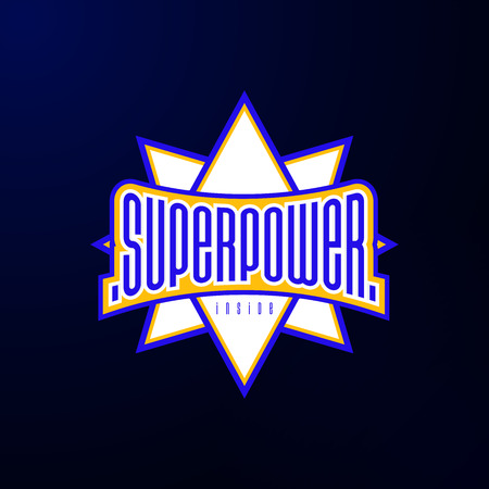 Sport emblem typography. Super power hero logotype sticker for your t-shirt, print, apparel.のイラスト素材