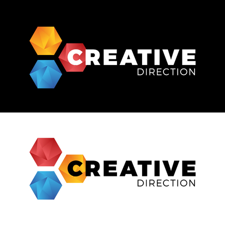 Creative three Hexagon honeycomb comet logo bright, multicolor entertainment.のイラスト素材