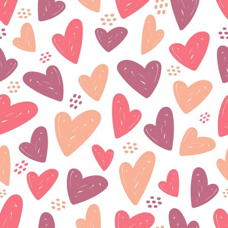 Heart seamless pattern. Vector love illustration. Valentine Day, Mother Day. Wedding, scrapbook,...