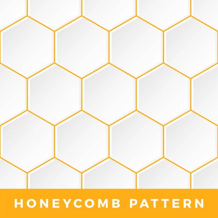 White Honeycomb vector seamless pattern. Vector natural honey background