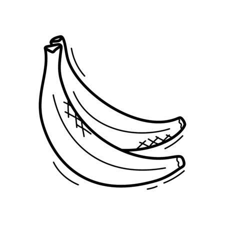 Hand drawn doodle banana icon Vector illustration for backgrounds, textile prints, menu, web and graphic design.のイラスト素材