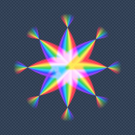 Abstract Gradient Rainbow Star vector stock illustration Design isolated on dark transparent background.のイラスト素材