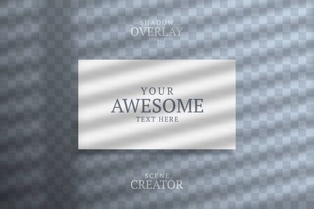 Business card Mockups. Overlay on top of the shadows of natural lighting. Photorealistic vector illustration. Scene shadows from the window. Business cards 3.5x2 inch. Minimalistic and clean layoutのイラスト素材