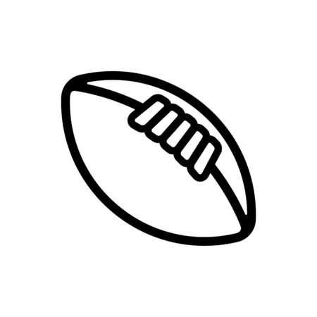 Stylized American Football vector icon, black color with white negative space stripes and stitchesのイラスト素材