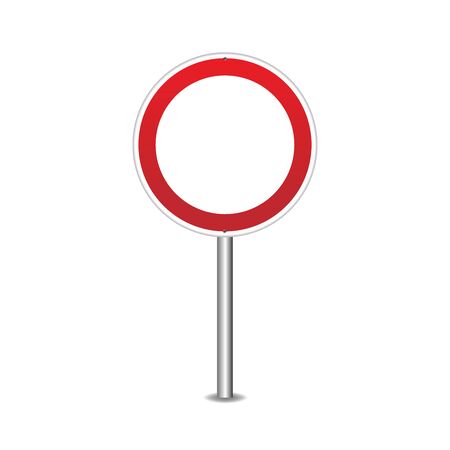 Road sign vector blank . Realistic red road signのイラスト素材