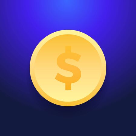 Dollar money coin icon. Flat illustration of dollar money coin vector icon for web designのイラスト素材