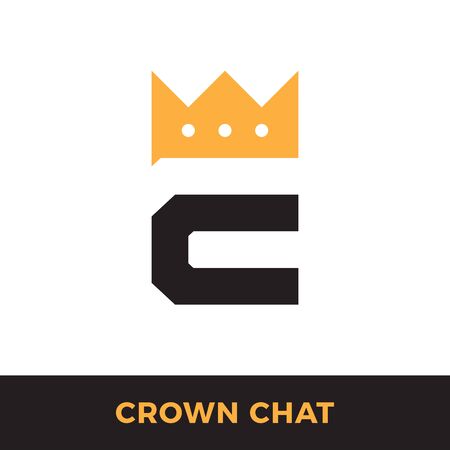 C letter with crown. Modern icon design  element with business card template. Best for identity and logotypesのイラスト素材