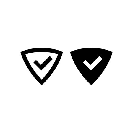 Shield with checkmark symbol for download. Vector iconのイラスト素材