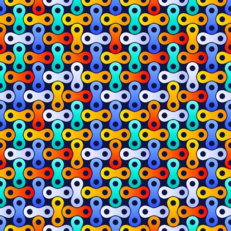 Electric metaballs tech seamless pattern. Organic circular shapes that link together. A modern looking background that tiles seamlessly as a patternのイラスト素材