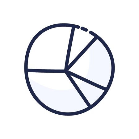 Simple doodle of a pie chart. Cartoon hand draw vector illustration elementの写真素材