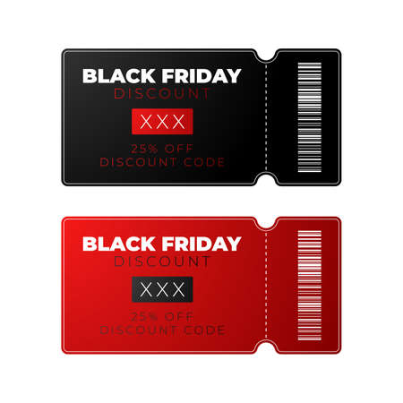 Black Friday Sale Poster in Vector Format. Discount coupon. Black Friday sales templateのイラスト素材