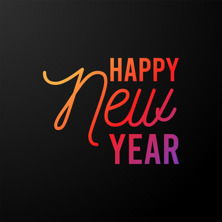 2021 Happy New Year Dark Background with colorful gradient composition. Creative trendy holiday illustration.のイラスト素材
