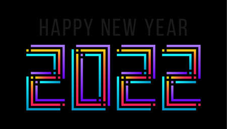 Happy new year 2022 with numbers vector illustration sport style. New year Design for calendar, greeting cards or print. Minimalist design trendy backgrounds banner, cover, card. Vector illustration.のイラスト素材