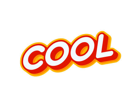 Cool isolated on white colorful text effect design vector. Text or inscriptions in English. The modern and creative design has red, orange, yellow colors..のイラスト素材