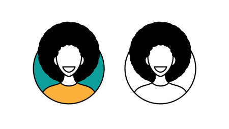 Woman Avatar profile picture icon. Happy smiling young girl. line avatar character illustration. Vector isolated on white background..のイラスト素材