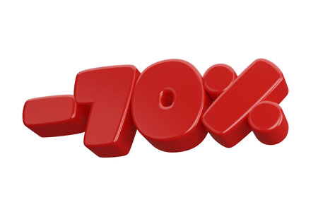 70 percent 3d render discount.の写真素材