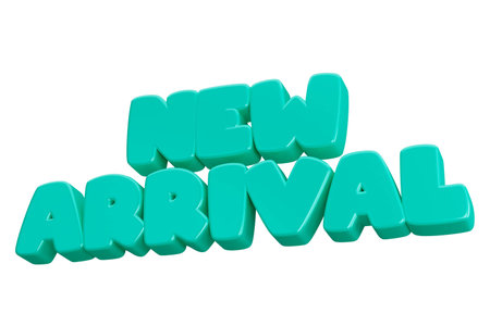 new arrival 3d render text phrase inscription.の写真素材